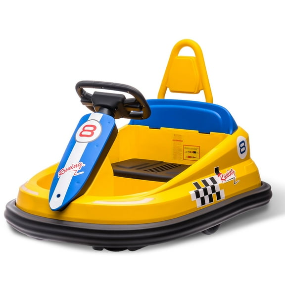 Bumper Car for Toddlers, 6V Electric Ride On Toys for Kids, 1.9 MPH Max Speed, Steering Wheel, 360 Degree Spin, 2-Speeds, Lights, Music & Horn