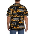 thumbnail image 3 of Gukieu Yellow Excavator Print Men's Short-sleeved Shirts, Button-down Pocket Shirts, T-shirts, Beach Vacation Travel Summer Clothing-Medium, 3 of 5