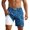 Blue, variant on XFeng Men's 2 in 1 Swim Trunks, Print Board Shorts with Compression Liner, Quick Dry Beach Swim Shorts with Pockets