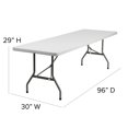 thumbnail image 2 of 30''W x 96''L Granite White Plastic Folding Table, 2 of 7