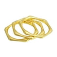 thumbnail image 4 of Polished Gold Plated 925 Sterling Silver Tri Bamboo Stackable Ring Jewelry Female Male Unisex Size 5, 4 of 4