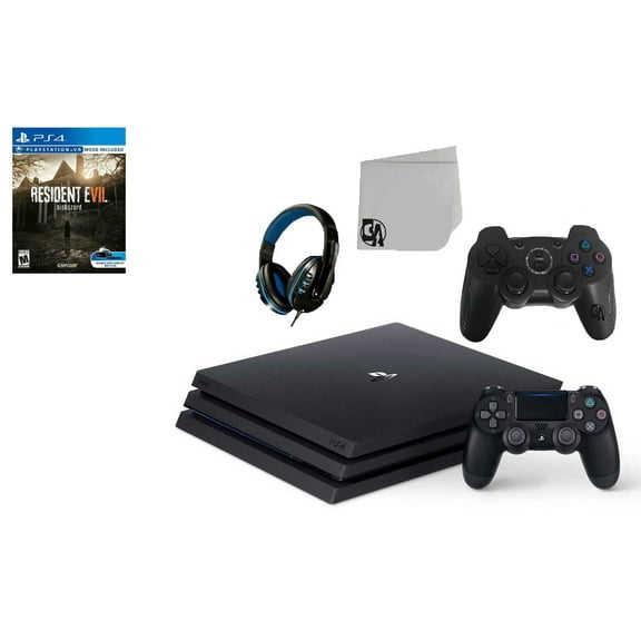 Pre-Owned Sony PlayStation 4 Pro 1TB Gaming Console Black 2 Controller Included with Resident Evil 7 BOLT AXTION Bundle
