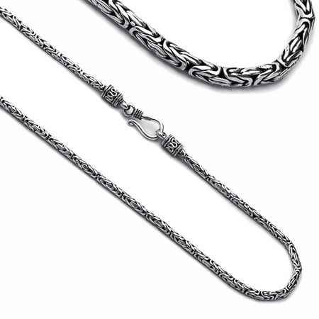 - 2.5MM Byzantine Sterling Silver Italian Chain Necklaces