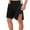 Black, variant on Turilly Plus Size Shorts for Men Casual Patchwork Pocket Elastic Waist Side Buckle Straight Sport Shorts