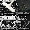 thumbnail image 5 of Black Kitchen Rugs And Mats Non Skid Washable, Quotes Kitchen Mat Set Of 2 Decorative Anti-Fatigue Floor Mats for Cooking and Dining Areas Black Kitchen Decor and Accessories 17"x47.2"+17"x30", 5 of 6