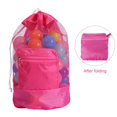 thumbnail image 1 of Bolso de hombro de playa para niños, mochila plegable de malla para juguetes de playa, sin bolas (rosa roja), 1 of 3