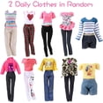 thumbnail image 6 of Cfowner 65 PCS Clothes and Accessories for Dolls Including 5 Wedding Gown Dresses 10 Slip Dress 2 Fashion Dresses 2 Tops 2 Pants 2 Bikini 20 Shoes 22 Accessories for 11.5 Inch Dolls in Random, 6 of 7