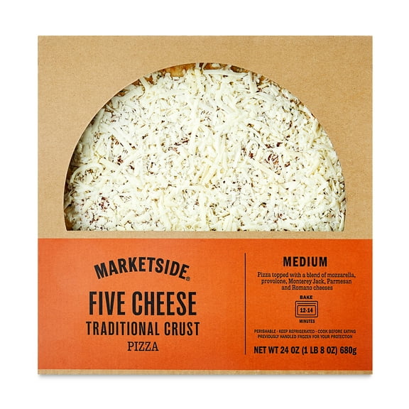 Marketside Five Cheese Traditional Crust Pizza, Marinara Sauce, Medium, 12 in, 24 oz (Fresh)