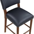 thumbnail image 6 of Comfort Pointe Bonito 26" Faux Leather & Wood Counter Stool in Blue/Walnut, 6 of 11