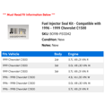 thumbnail image 2 of Fuel Injector Seal Kit - Compatible with 1996 - 1999 Chevy C1500 1997 1998, 2 of 2