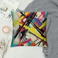 thumbnail image 2 of JEUXUS Decorative Throw Pillow Cover Grunge Abstract Vertical Paint Stripes Mixed Wall Strokes Oil Splashes Artistic Ink Artwork Purple Soft Cushion Covers  for Bed Car Couch Sofa, 2 of 5