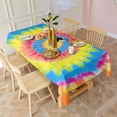 thumbnail image 3 of Colorful Tie Dye Mandala Pattern Rectangle Tablecloth 60"x120",Waterproof Polyester Rectangle Table Cloth, Wipeable Spillproof Polyester Tablecloth for Dining, Camping, Indoor and Outdoor, 3 of 6