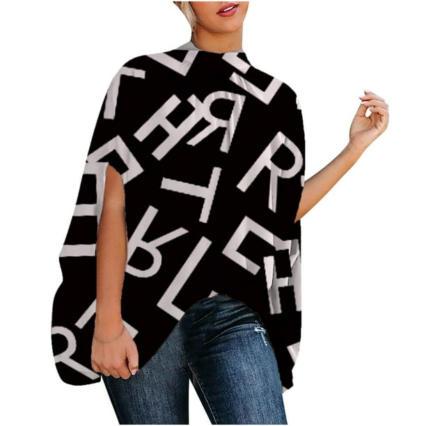 Mujeres Casual Tres Cuartos Batwing Manga Cuello Redondo Polluer Blusa Tops Fridja hjk311