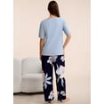 thumbnail image 3 of Smilooen Lounge Set for Women 2 Piece Outfits Short Sleeve Round Neck Pjs Sleepwear,S-2XL, 3 of 6