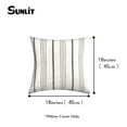 thumbnail image 4 of Sunlit 18” x 18” Charcoal Striped Polyester Decorative Pillow Covers, Breathable (2 Count), 4 of 7