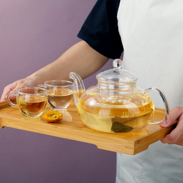 ReaNea 4-Cup Clear Glass Dishwasher Safe Teapot