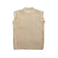 thumbnail image 6 of Sweater Tank Tops For Men Solid Color Vintage Sleeveless Knit Crew Neck Chest Pocket Mens Casual Tops,Khaki,L, 6 of 6