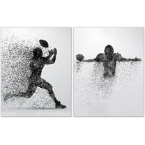Football Wall Art Prints - Set of 2 (11x14) Unframed Football Posters - Football Room Decor For Men Kids Teenagers