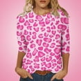 thumbnail image 1 of Chemise Oversize à Manches 3/4 pour Femmes 2023 Mode Décontractée Imprimée Enterrement de Vie de Jeune Fille Été Col Rond Manches Longues Haut/chemise Aguichant Costumes d'Halloween pour Femmes en Liquidation, 1 of 5