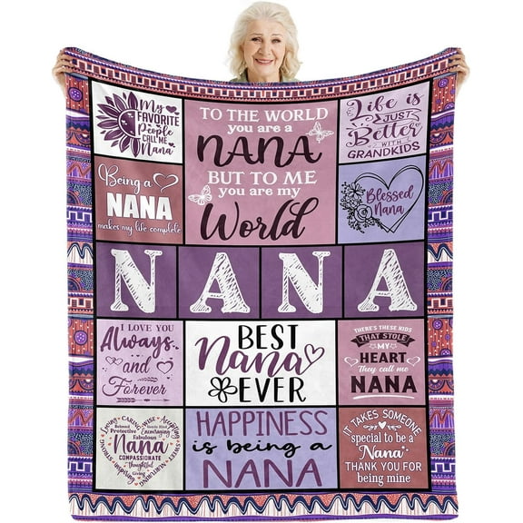 Gifts for Nana Birthday Mother's Day Christmas, Nana Blanket from Granddauther Grandson, Best Nanas Gifts from Grandkids 50*60 Inch