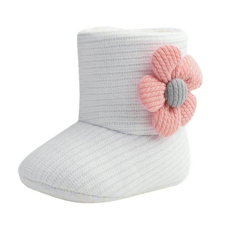

ZMHEGW Babys Girls Autumn Winter Sun Flower Baby Shoes Babys Cotton Boots Warm Toddler Shoes