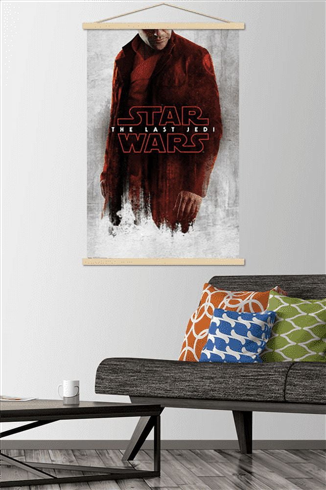 Star Wars: The Last Jedi - Red Poe Wall Poster with Wooden Magnetic Frame, 22.375" x 34"