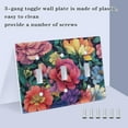 thumbnail image 3 of Yayeee Toggle Light Switch Wall Plate 3-Gang 6.37"x4.48" Decorative Outlet Cover, Ethereal Floral Harmony, 3 of 7
