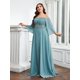 thumbnail image 5 of Plus Size Wedding Guest Dresses Women Strapless Applique Long Sleeve Elegant Party Dresses Fashion Solid Color Long Maxi Dress, 5 of 5