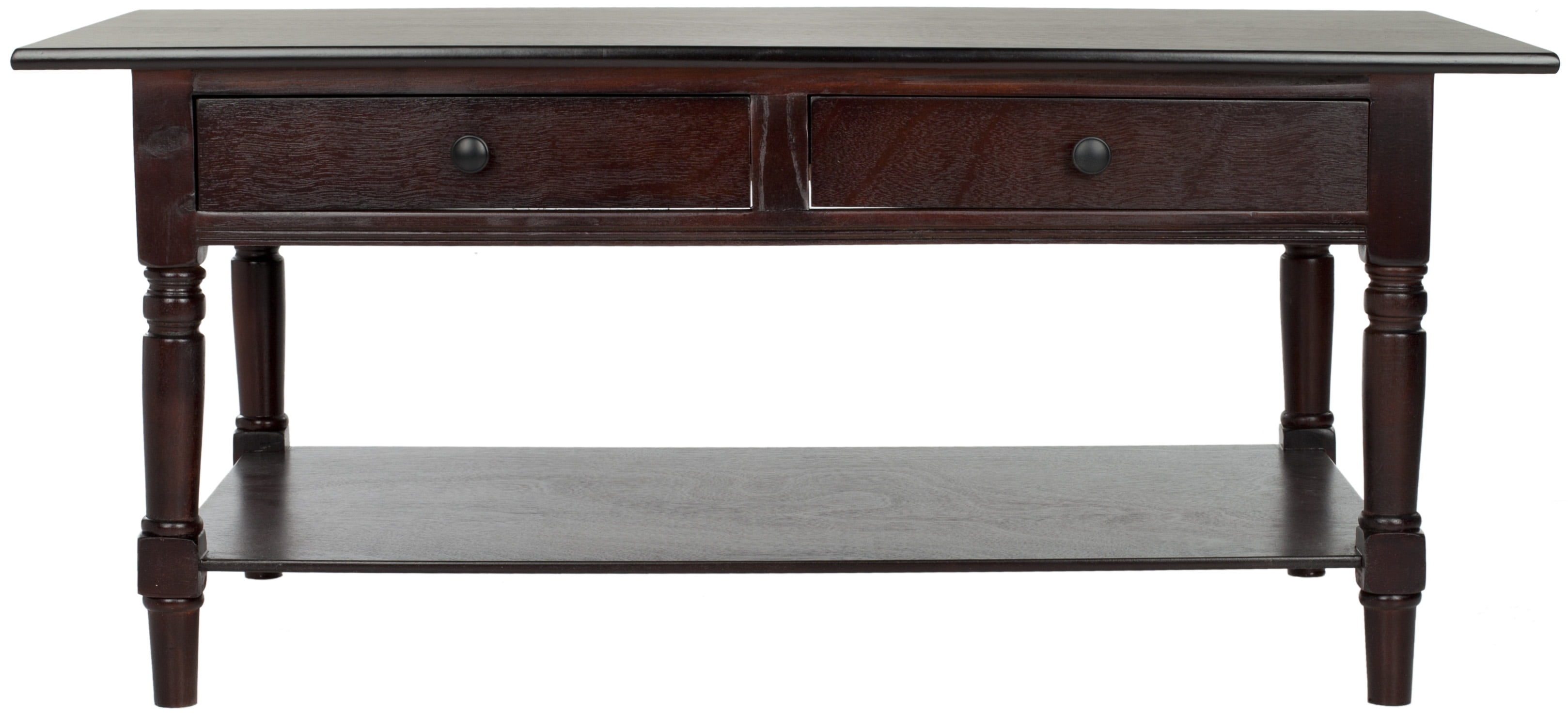 SAFAVIEH Boris Solid Contemporary 2 Drawer Coffee Table, Dark Cherry
