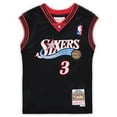 thumbnail image 2 of Preschool Mitchell & Ness Allen Iverson Black Philadelphia 76ers 2000-2001 Hardwood Classics Throwback Team Jersey, 2 of 3