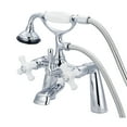thumbnail image 2 of Water Creation F6-0003-02-AX 7 in. Vintage Classic Spread Deck Mount Tub Faucet - Brushed Nickel, Grey, 2 of 5