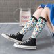 thumbnail image 5 of Fotbe Block Dinosaur Calcetas Divertidas Estampadas para Hombre y Mujer, Calcetas de Algodón hasta la Rodilla para Caminar, Correr, Enfermería y Embarazo, 5 of 6