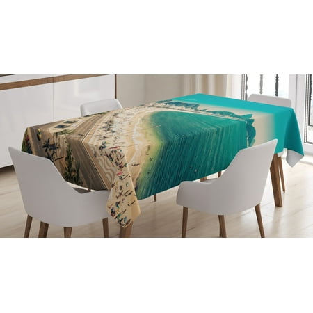 

Ambesonne Vintage Beach Tablecloth Rectangular Table Cover Copacabana Beach Art 60 x90 Multicolor