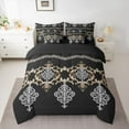 thumbnail image 2 of Feelyou Black Gold Damask Twin Bedding Sets 7-Piece, Boho Rustic Farmhouse Bedding Comforter Set, Southwestern Theme Reversible Sheet Sets, Luxury Bedroom Decor, 2 of 7