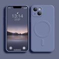 thumbnail image 2 of Liquid Silicone Case For iPhone 16 15 14 13 12 11 Pro Max Plus Phone Magnetic Wireless Charger For Magsafe Shockproof Back Cover Lavender For iPhone 11Pro Max, 2 of 6