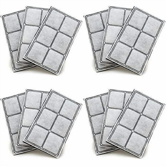 NISPIRA Premium Platium Charcoal Water Filter Replacement for Drinkwell Pet Fountain - 12 Filters