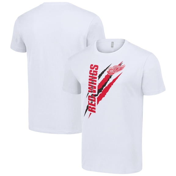 Men's Starter White Detroit Red Wings Color Scratch T-Shirt