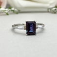 thumbnail image 2 of Alexandrite Emerald cut gemstone engagement ring 925 sterling silver ring, 2 of 5