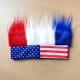 thumbnail image 6 of Wiywef American Flag Hairy Headband Hat Crazy US Football Cheer Headwear USA Football Fans Hat Accessories for Football Match, 6 of 7