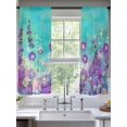 thumbnail image 2 of Purple Wildflower Sheer Curtains 72 Inch Length 2 Panels Set, Botanical Watercolor Floral Plant Voile Window Treatment Rod Pocket Curtains Sheers Drapes for Bedroom/Living Room/Kitchen 52"x72"x2, 2 of 7