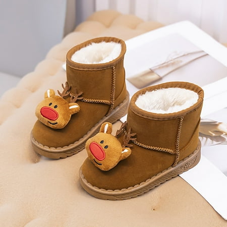 

Cotton Shoes Girls 2024 Snow Boots Children‘s Cotton Shoes Children‘s Snow Boots Thickened Cartoon Christmas Deer Men‘s New fleece-lined