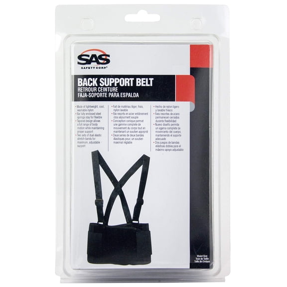 SAS Safety 7164 Lightweight Poly Back Support Belt, XL (46 x 56)