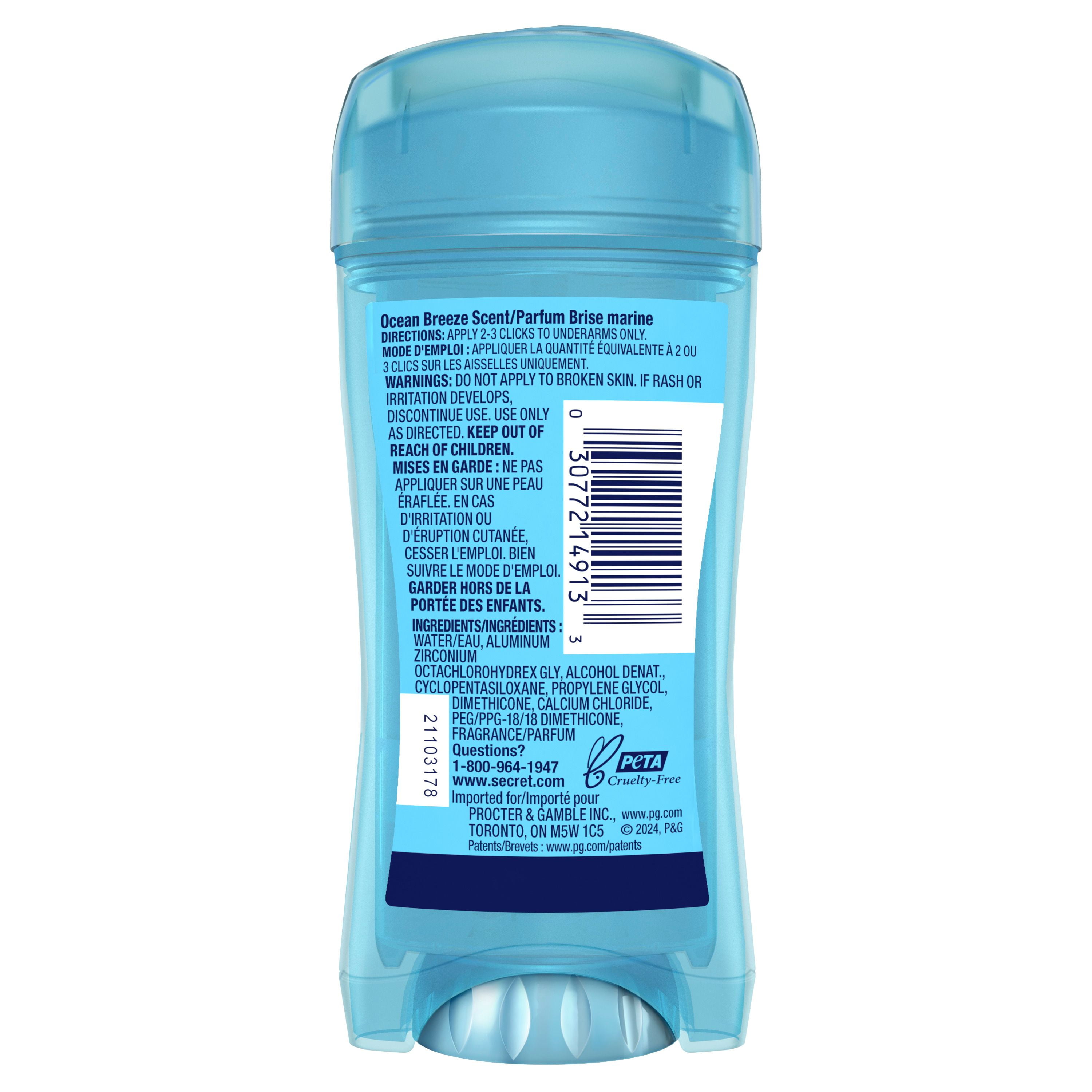 Secret Fresh Clear Gel Antiperspirant and Deodorant for Women, Ocean Breeze Scent, 73G