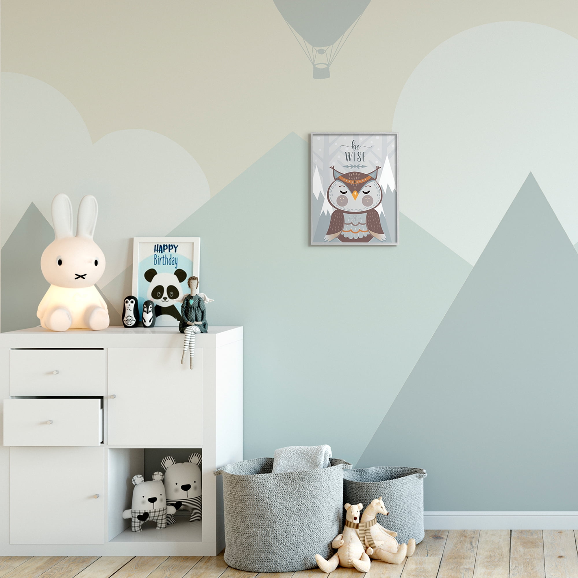 Stupell Industries Be Wise Quote Loveable Owl Snowy Mountains,11 x 14,Designed by AE Design