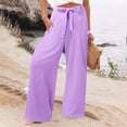 thumbnail image 5 of Women's Daily Elastic Waist Workout Trousers - Solid Long Pants - Loose Casual Style - Comfortable Fabric - All Seasons - S-XXXXXL, 5 of 6