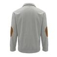 thumbnail image 5 of Men's Flag Print Stand Collar Quarter-Zip Sweatshirt, Casual Outdoor Button Placket Pullover Top, Spring Fall Patriotic Style,Light Gray,XL, 5 of 9