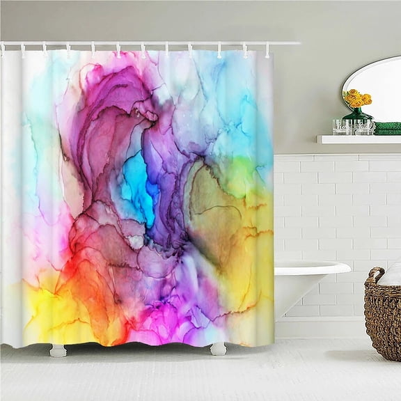 Colorful Abstract 3d Printed Bath Curtains Waterproof Polyester Fabric Washable Bathroom Bathtub Shower Curtain With