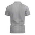 thumbnail image 4 of Men's Solid Color Short Sleeve Lapel T-Shirt - Casual Summer Fashion Top, 4 of 8