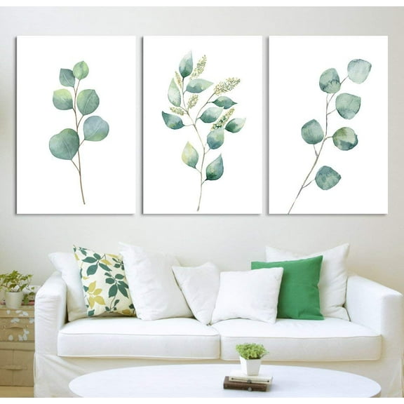 wall26 - Tropical Plant Leaves - Canvas Art Wall Decor - 16"x24" x 3 Panels