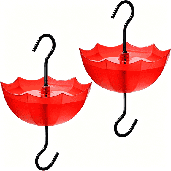 ACDANC Ant Moat for Hummingbird Feeders and Oriole Feeders,5 Oz X 2 Pack Red Umbrella Hanger Ant Guard with Large Capacity and Hooks